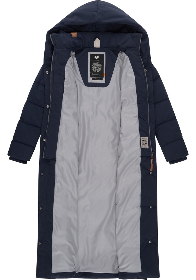 Ragwear Steppmantel »Natalka Extralong« Gesteppter Damen Mantel mit Kapuze