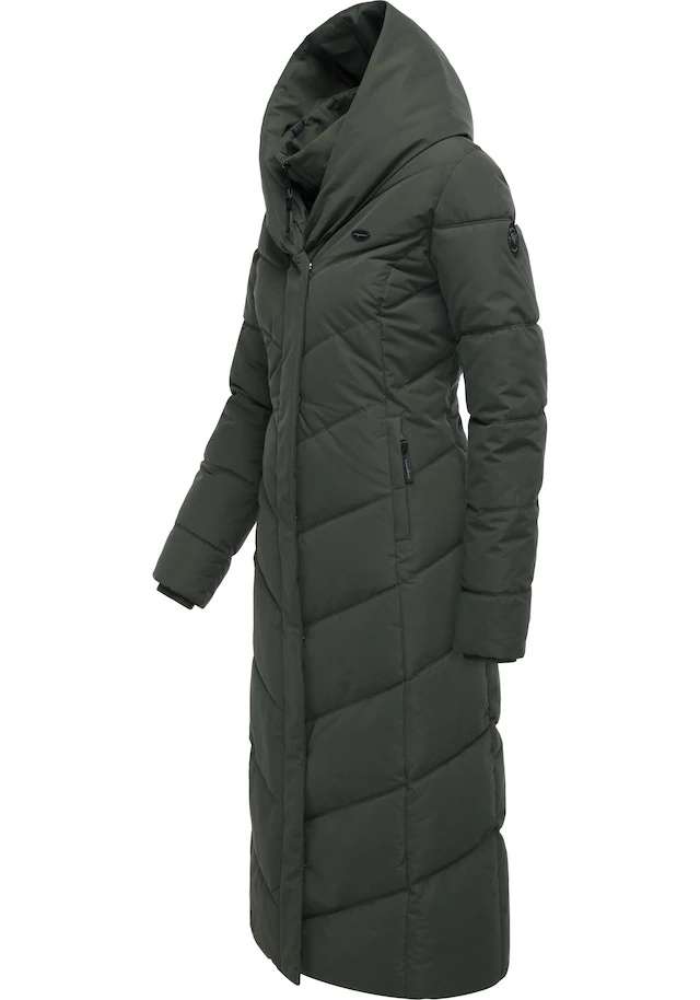 Ragwear Steppmantel »Natalka Extralong« Gesteppter Damen Mantel mit Kapuze