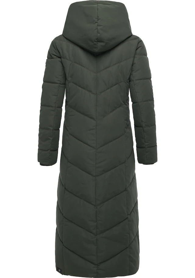 Ragwear Steppmantel »Natalka Extralong« Gesteppter Damen Mantel mit Kapuze