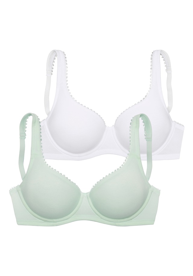 petite fleur by Lascana T-Shirt-BH Packung, mit Bügel, Baumwoll-Qualität – auch ideal für große Größen