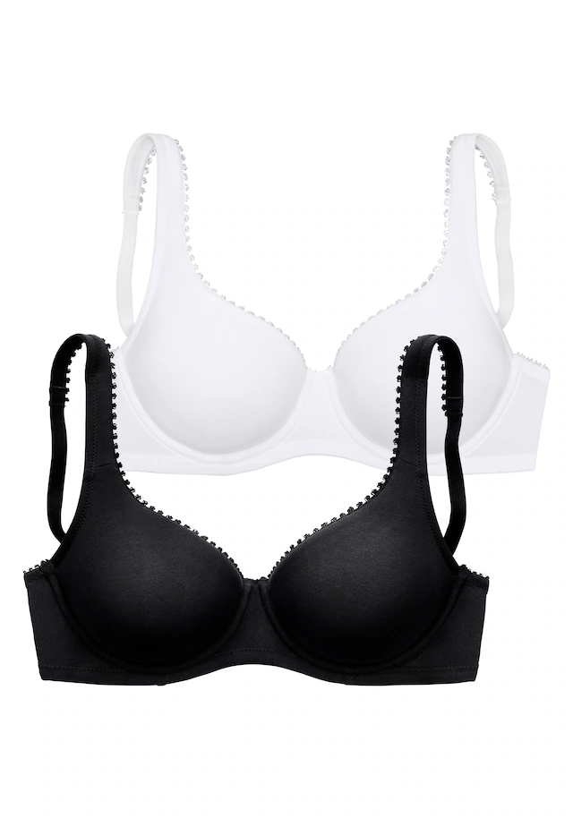 petite fleur by Lascana T-Shirt-BH Packung, mit Bügel, Baumwoll-Qualität – auch ideal für große Größen