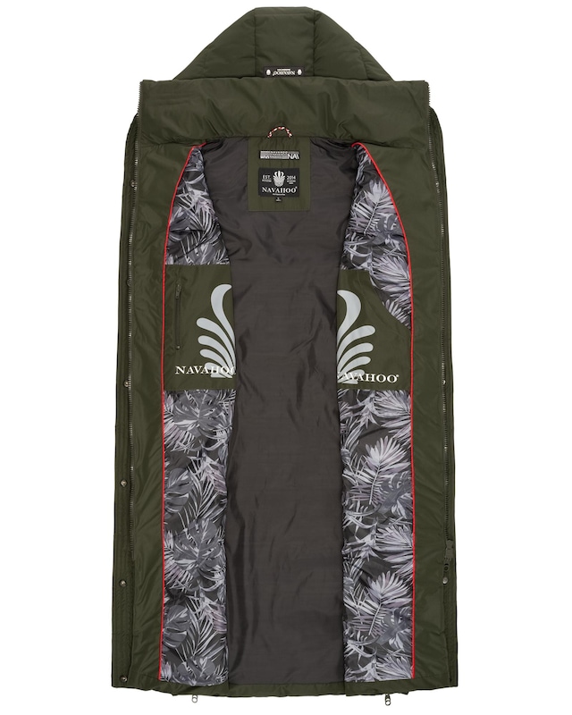 Navahoo Steppweste »Brezelchen« Warme, lange Damen Outdoor-Weste mit Kapuze