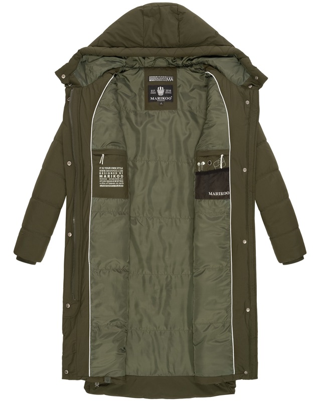 Marikoo Winterjacke »Soranaa« langer Winter Mantel mit Kapuze