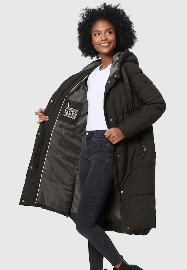 Marikoo Winterjacke »Soranaa« langer Winter Mantel mit Kapuze