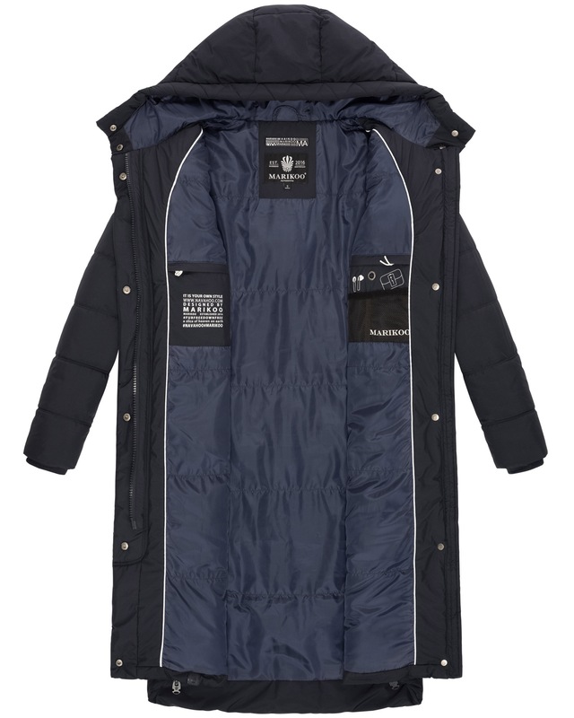 Marikoo Winterjacke »Soranaa« langer Winter Mantel mit Kapuze