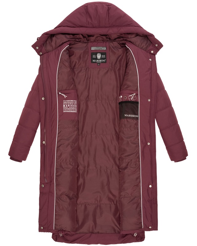 Marikoo Winterjacke »Soranaa« langer Winter Mantel mit Kapuze