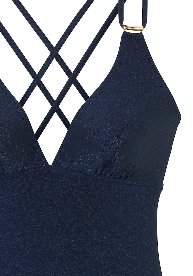 JETTE Badeanzug »Giulia« mit goldfarbener Glanzbeschichtung und Accessoires
