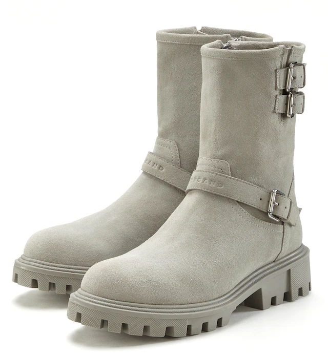 Elbsand Stiefelette »Stiefel, Boots, Bikerboots, Lederstiefelette, Lederboots« aus Leder mit trendigen Zierschnallen