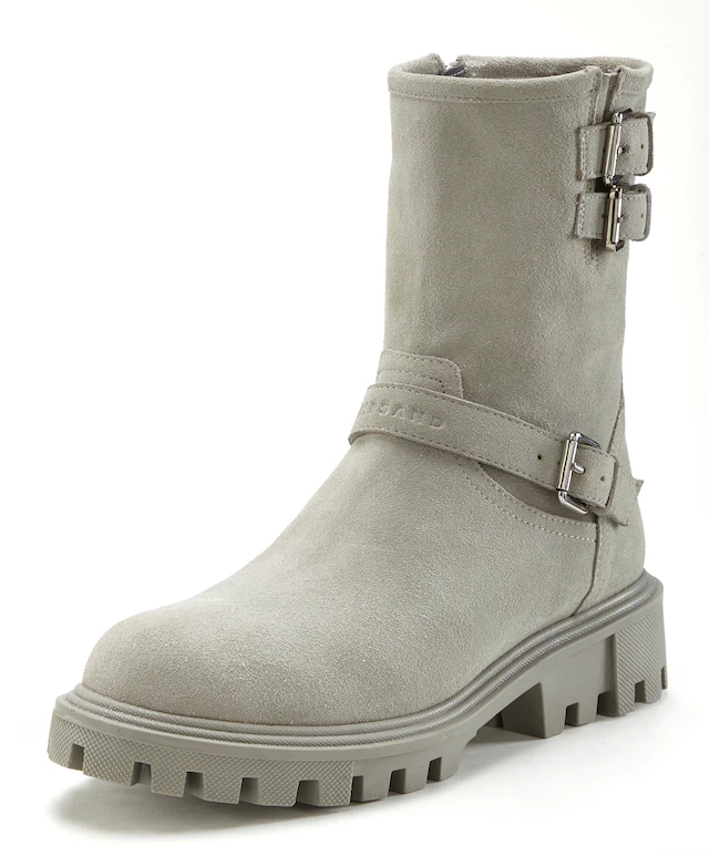 Elbsand Stiefelette »Stiefel, Boots, Bikerboots, Lederstiefelette, Lederboots« aus Leder mit trendigen Zierschnallen