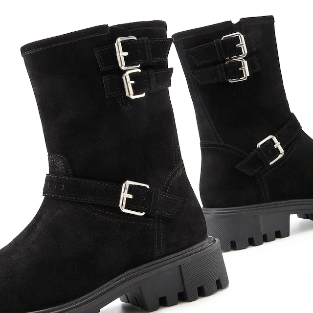 Elbsand Stiefelette »Stiefel, Boots, Bikerboots, Lederstiefelette, Lederboots« aus Leder mit trendigen Zierschnallen