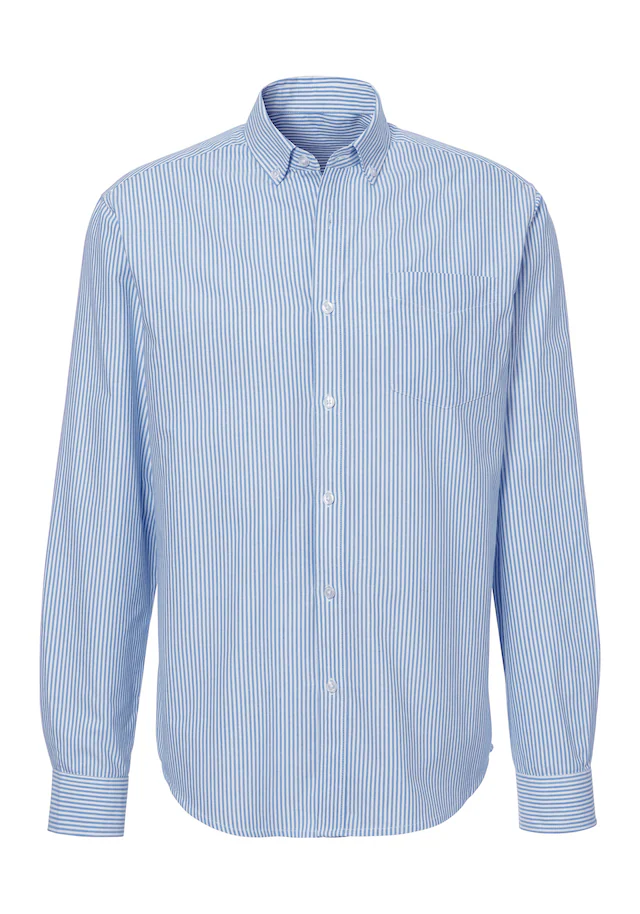 H.I.S Langarmhemd », Streifenhemd langarm mit Button-down-Kragen« Oxfordhemd aus reiner Baumwolle, Regular-fit