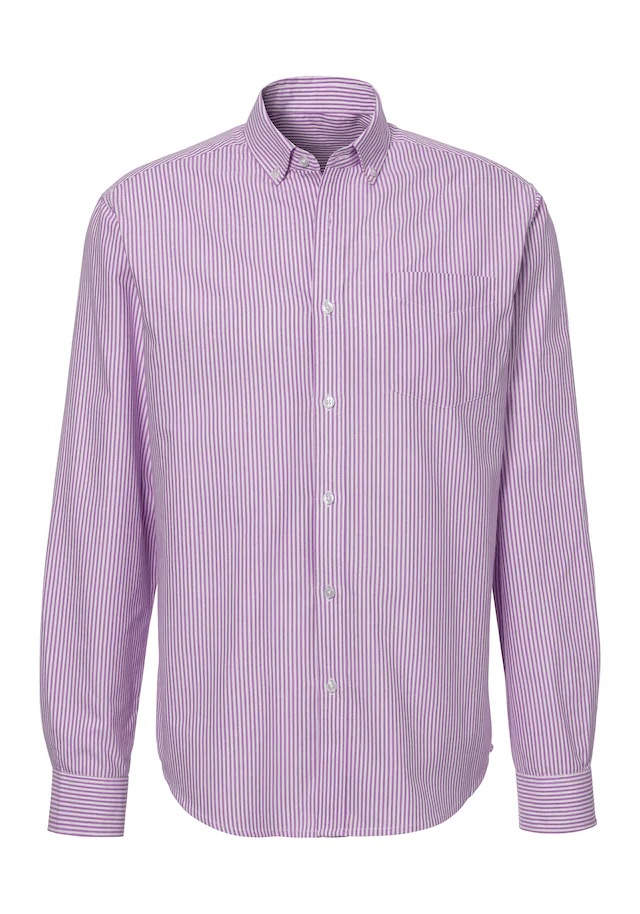 H.I.S Langarmhemd », Streifenhemd langarm mit Button-down-Kragen« Oxfordhemd aus reiner Baumwolle, Regular-fit