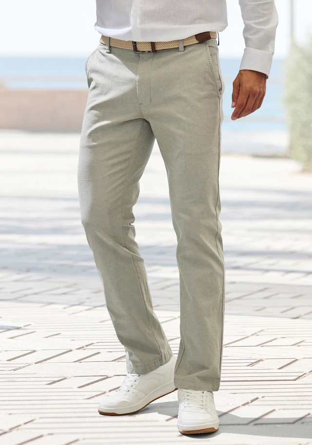 John Devin Chinohose »Regular-fit, lange Oxford Hose« aus elastischer Baumwoll-Qualität, in 3 Längen: 30 & 32 & 34