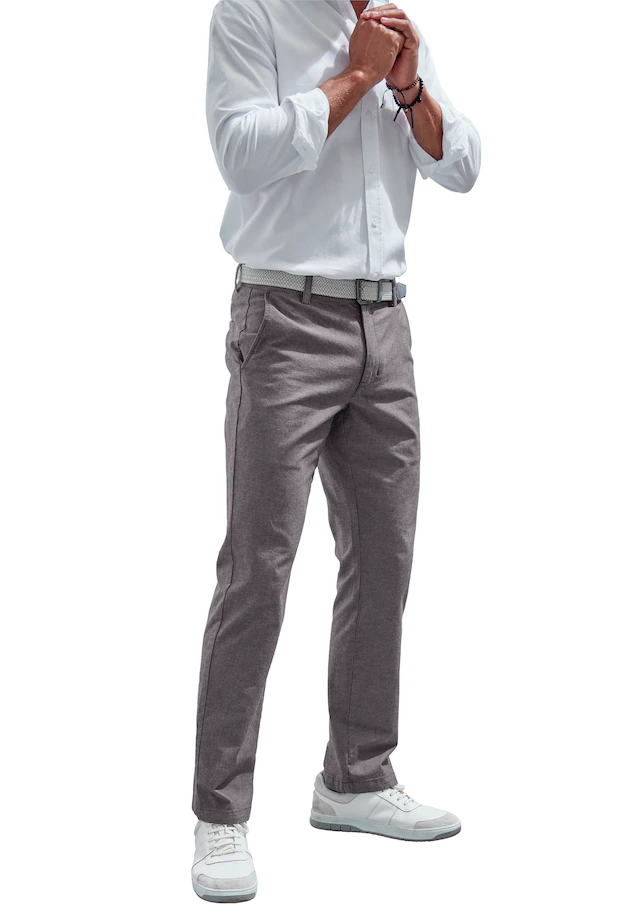 John Devin Chinohose »Regular-fit, lange Oxford Hose« aus elastischer Baumwoll-Qualität, in 3 Längen: 30 & 32 & 34
