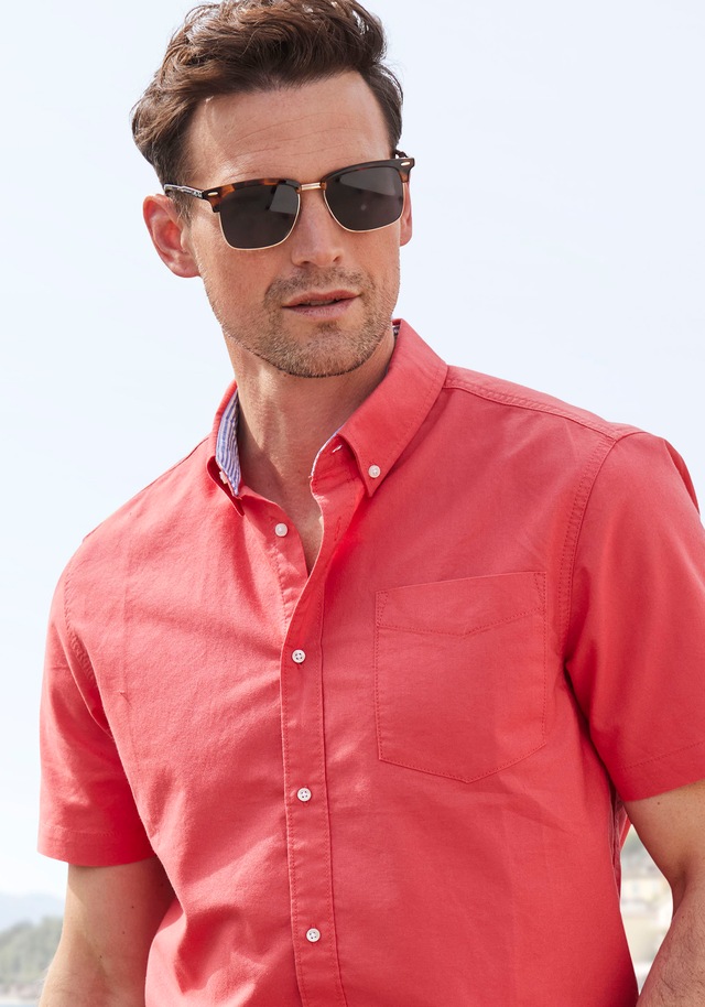 H.I.S Kurzarmhemd »regular-fit« mit Button-down-Kragen, reine Baumwolle