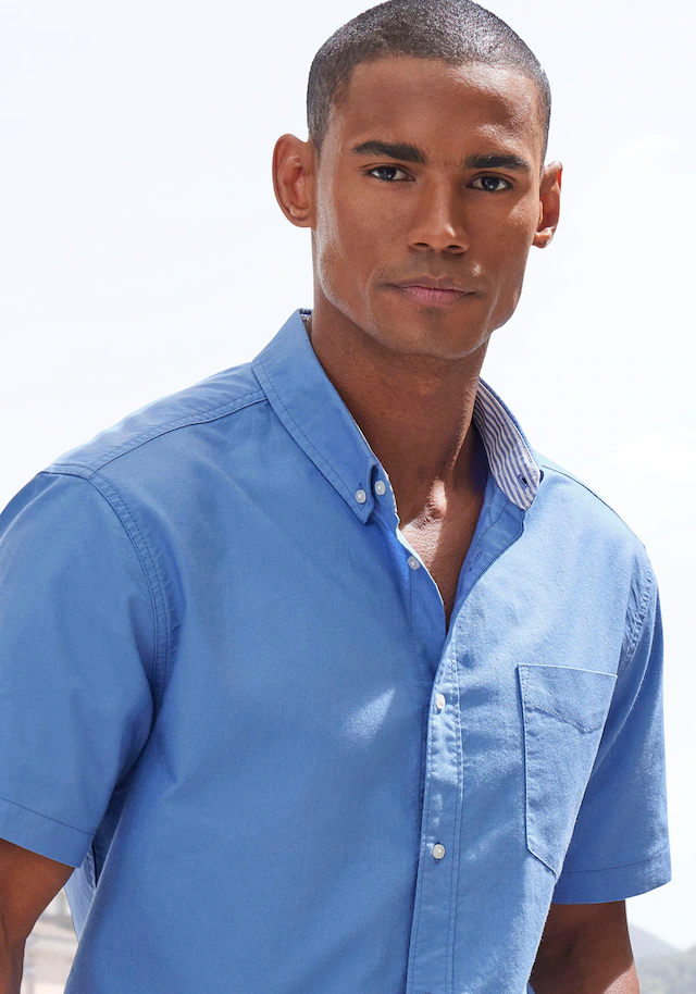 H.I.S Kurzarmhemd »regular-fit« mit Button-down-Kragen, reine Baumwolle