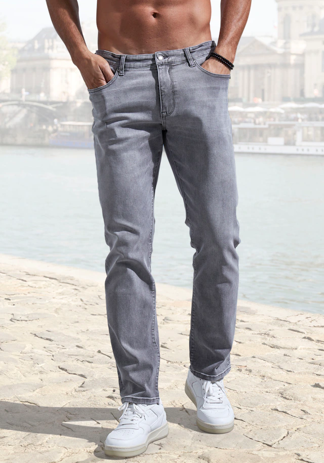 John Devin 5-Pocket-Jeans »Straight-fit Jeans« aus elastischer Denim-Qualität, in 3 Längen: 30 & 32 & 34