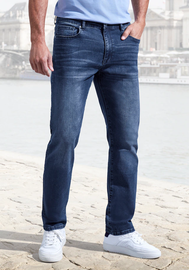 John Devin 5-Pocket-Jeans »Straight-fit Jeans« aus elastischer Denim-Qualität, in 3 Längen: 30 & 32 & 34