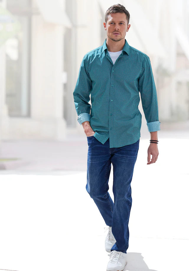 John Devin 5-Pocket-Jeans »Straight-fit Jeans« aus elastischer Denim-Qualität, in 3 Längen: 30 & 32 & 34