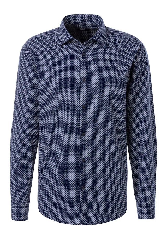 H.I.S Langarmhemd », gemustertes Hemd in Regular fit« mit Haifischkragen und allover Print aus reiner Baumwolle