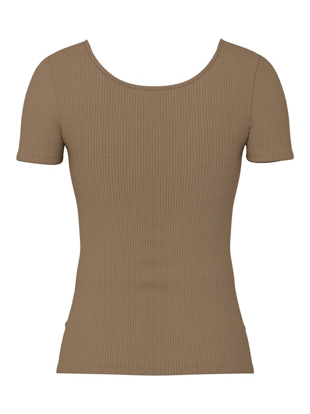 pieces Kurzarmshirt »PCKITTE SS TOP NOOS BC« Baumwollmischung, slim fit