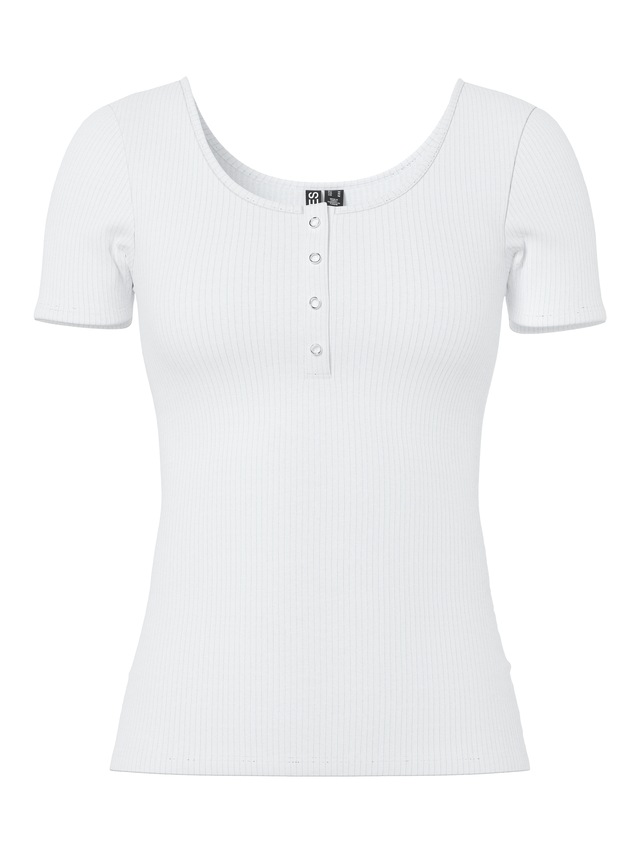 pieces Kurzarmshirt »PCKITTE SS TOP NOOS BC« Baumwollmischung, slim fit