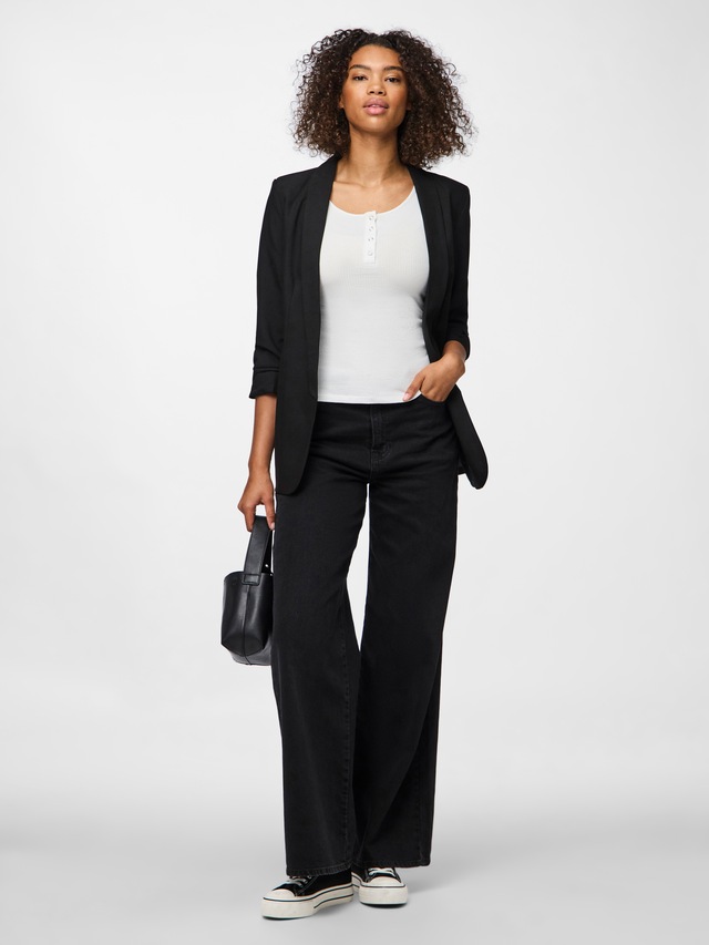 pieces Kurzarmshirt »PCKITTE SS TOP NOOS BC« Baumwollmischung, slim fit