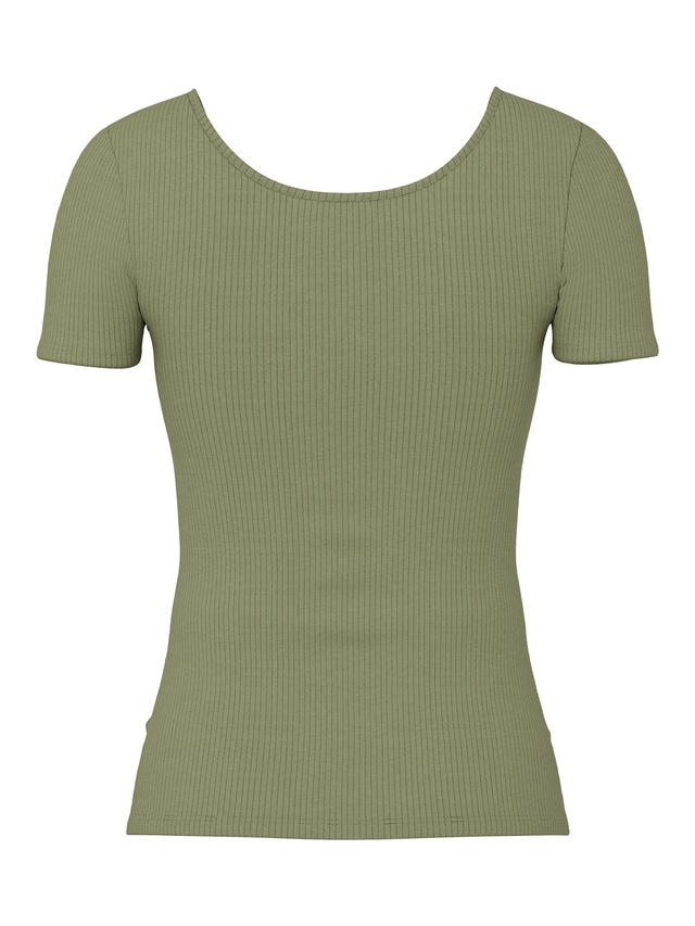 pieces Kurzarmshirt »PCKITTE SS TOP NOOS BC« Baumwollmischung, slim fit