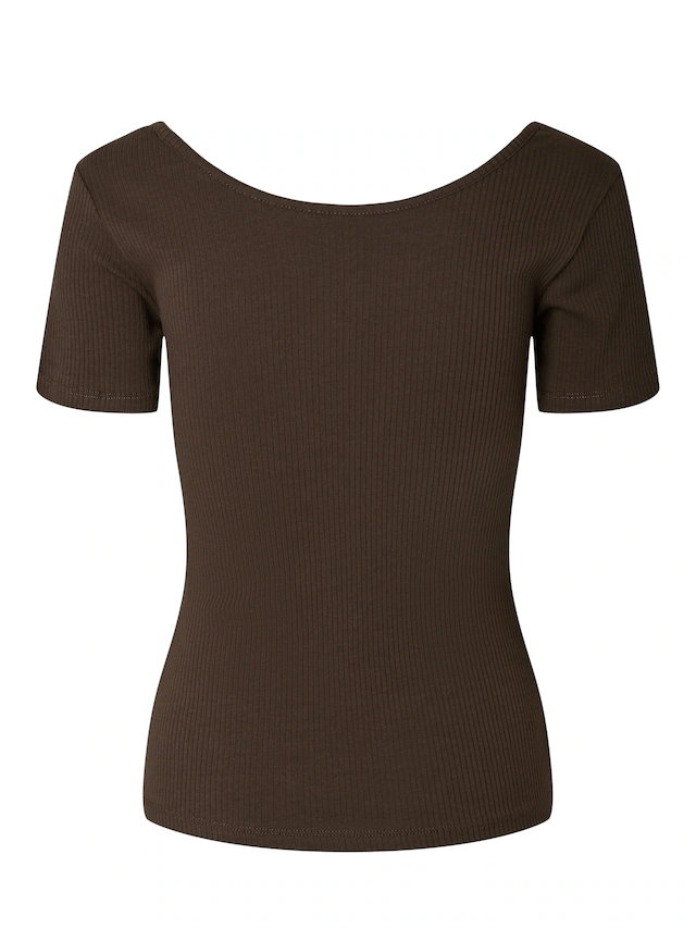 pieces Kurzarmshirt »PCKITTE SS TOP NOOS BC« Baumwollmischung, slim fit