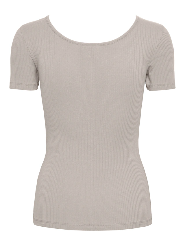 pieces Kurzarmshirt »PCKITTE SS TOP NOOS BC« Baumwollmischung, slim fit
