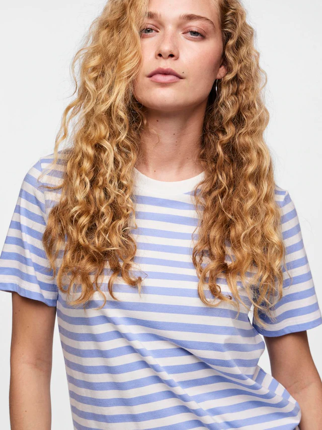 pieces Kurzarmshirt »PCRIA SS TEE STRIPES NOOS BC« Baumwolle, regular fit