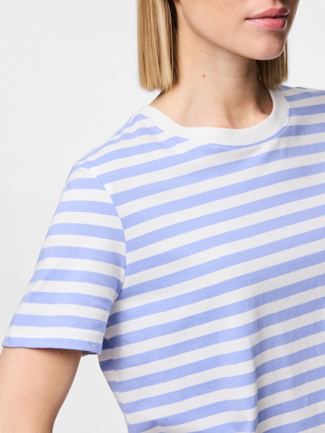 pieces Kurzarmshirt »PCRIA SS TEE STRIPES NOOS BC« Baumwolle, regular fit