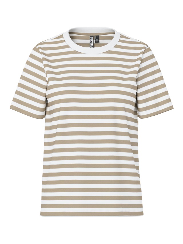 pieces Kurzarmshirt »PCRIA SS TEE STRIPES NOOS BC« Baumwolle, regular fit