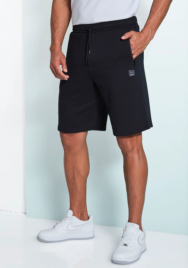 John Devin Sweatshorts , seitliche Taschen mit schwarzem Reißverschluss