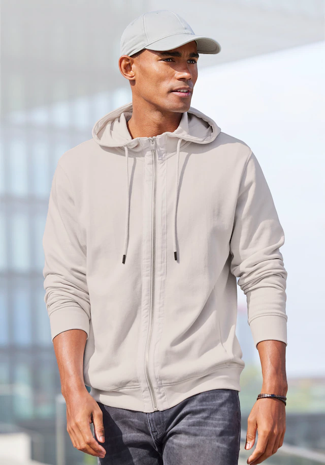 AUTHENTIC LE JOGGER Kapuzensweatjacke Sweatjacke mit Eingrifftaschen aus Baumwoll-Mix