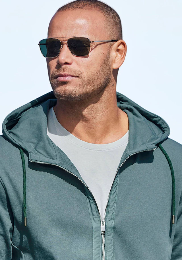 AUTHENTIC LE JOGGER Kapuzensweatjacke Sweatjacke mit Eingrifftaschen aus Baumwoll-Mix