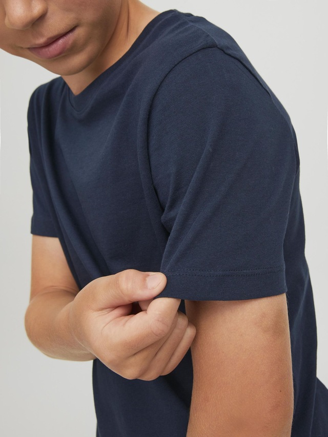 Jack & Jones Junior Rundhalsshirt »JJEORGANIC figurbetont, atmungsaktiv, kombinierbar« unifarben, casual, slim fit, Jersey, Rundhals