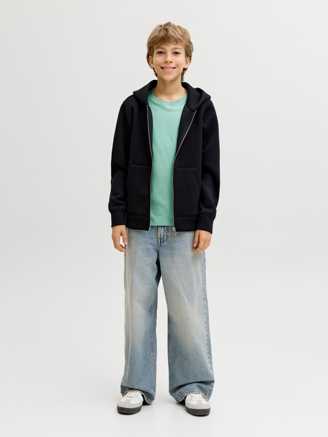 Jack & Jones Junior Rundhalsshirt »JJEORGANIC figurbetont, atmungsaktiv, kombinierbar« unifarben, casual, slim fit, Jersey, Rundhals