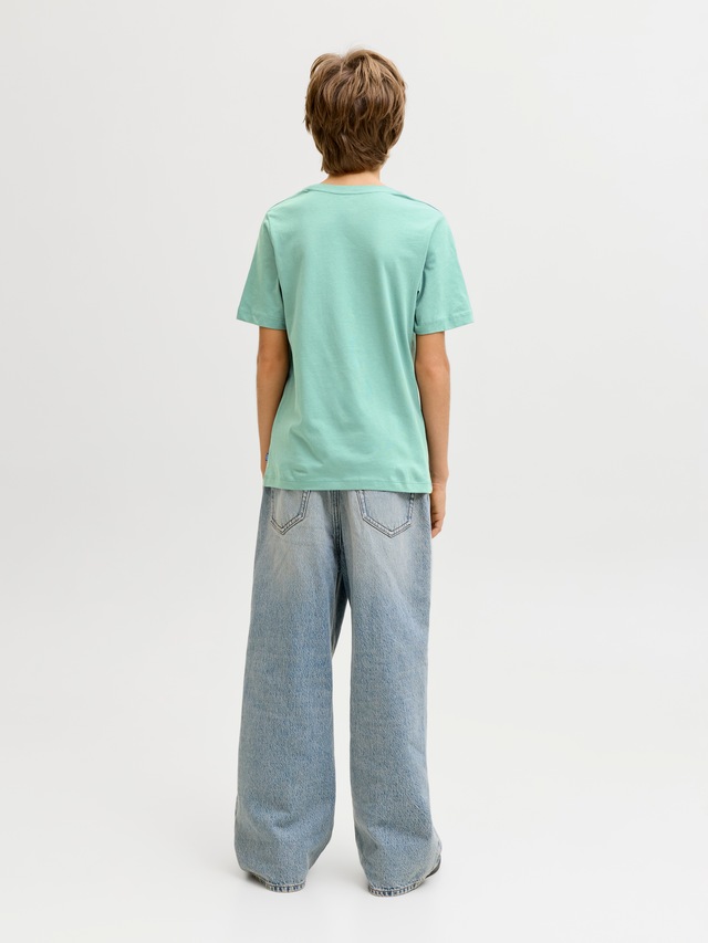 Jack & Jones Junior Rundhalsshirt »JJEORGANIC figurbetont, atmungsaktiv, kombinierbar« unifarben, casual, slim fit, Jersey, Rundhals