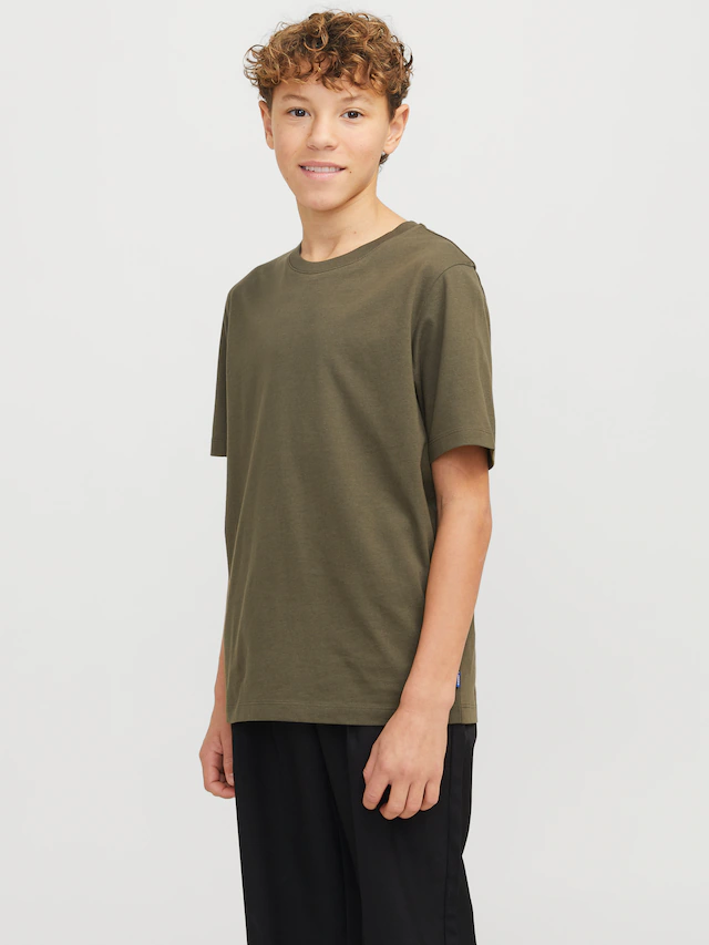 Jack & Jones Junior Rundhalsshirt »JJEORGANIC figurbetont, atmungsaktiv, kombinierbar« unifarben, casual, slim fit, Jersey, Rundhals