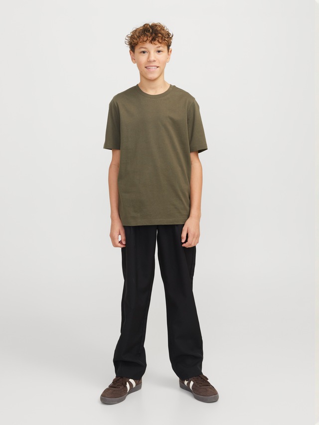 Jack & Jones Junior Rundhalsshirt »JJEORGANIC figurbetont, atmungsaktiv, kombinierbar« unifarben, casual, slim fit, Jersey, Rundhals
