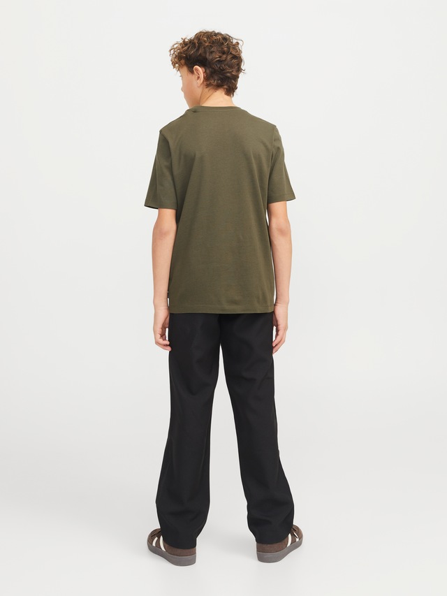 Jack & Jones Junior Rundhalsshirt »JJEORGANIC figurbetont, atmungsaktiv, kombinierbar« unifarben, casual, slim fit, Jersey, Rundhals