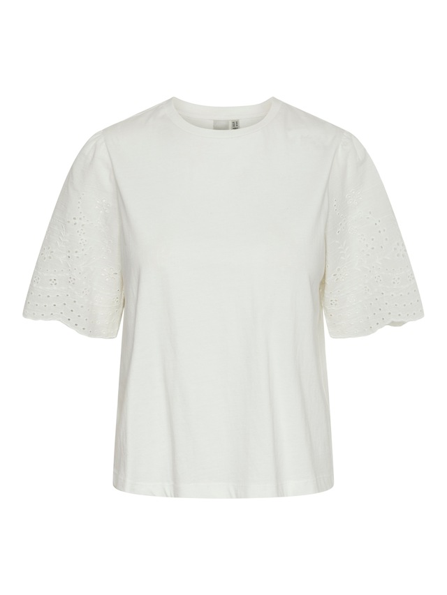 Y.A.S Kurzarmshirt »YASLEX SS TOP W. EMB SLEEVES S. NOOS« mit Lochstickerei