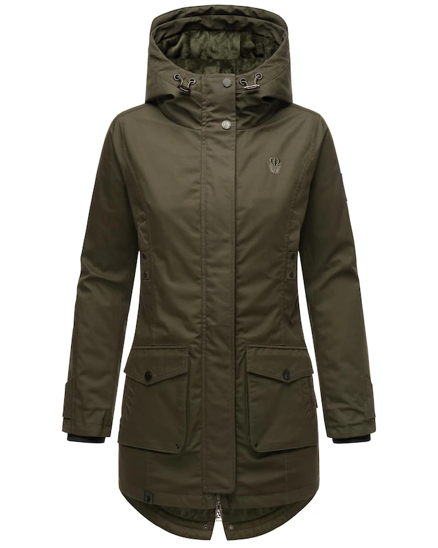 Navahoo Parka »Brinjaa« mit Kapuze Modischer Winter Kurzmantel mit zahlreichen Taschen