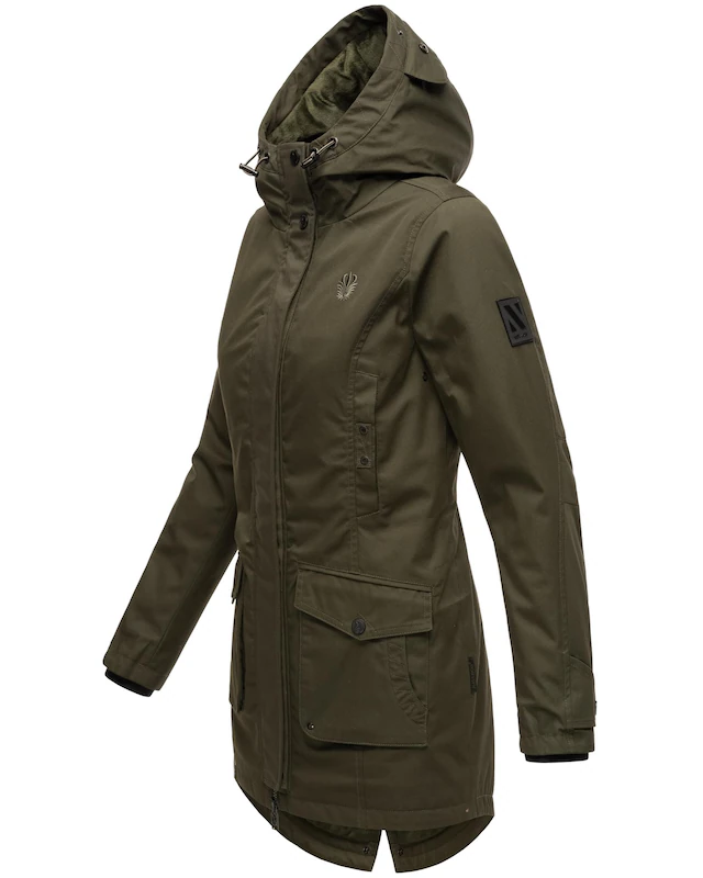 Navahoo Parka »Brinjaa« mit Kapuze Modischer Winter Kurzmantel mit zahlreichen Taschen