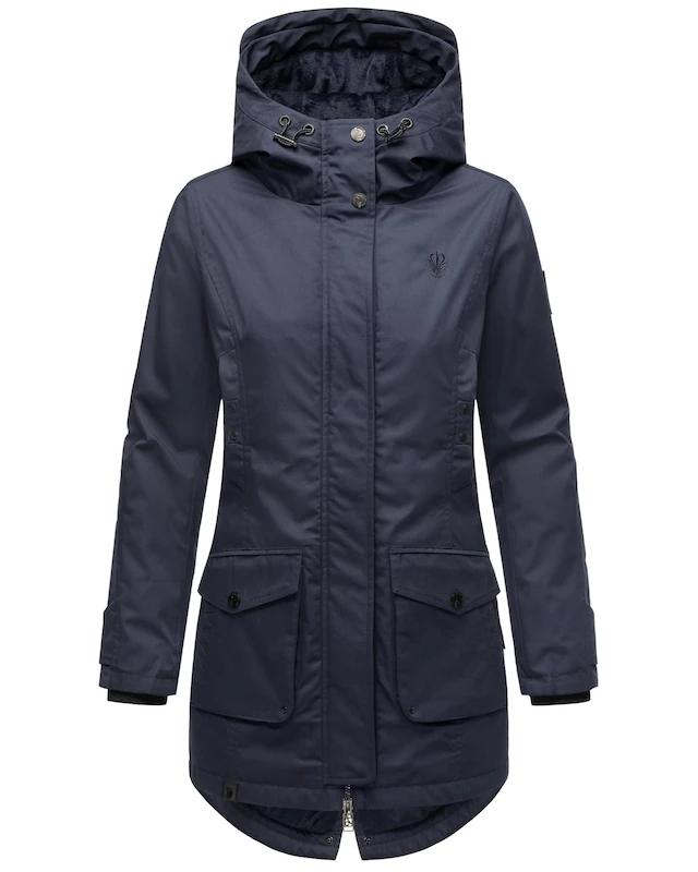 Navahoo Parka »Brinjaa« mit Kapuze Modischer Winter Kurzmantel mit zahlreichen Taschen
