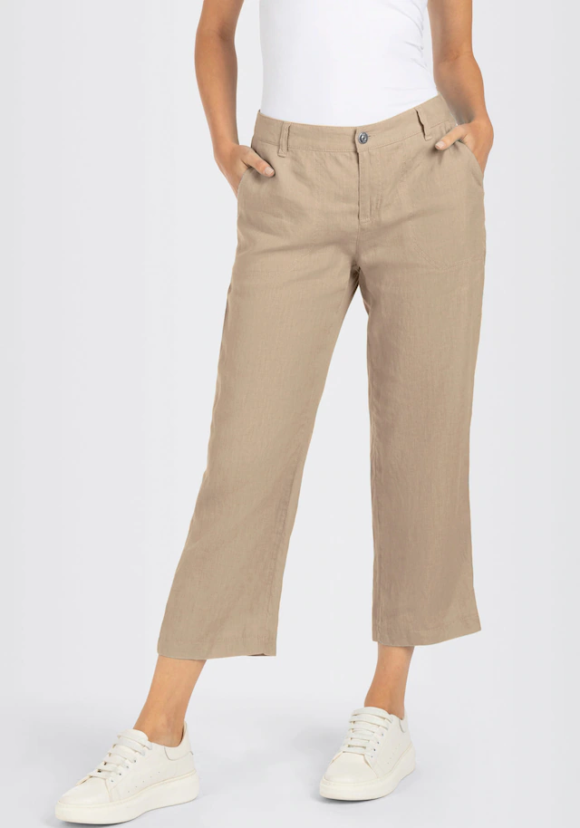 MAC Leinenhose »NORA cropped« Sommerhose temperaturausgleichend und angenehm auf der Haut