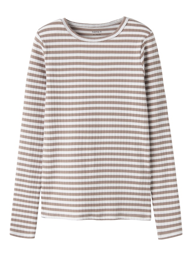Name It Langarmshirt »NKFSURAJA XSL LS TOP NOOS« toller Ringel-Look in gerippter Qualität