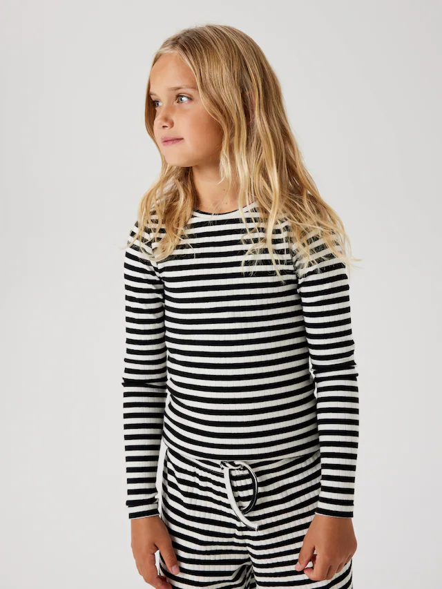 Name It Langarmshirt »NKFSURAJA XSL LS TOP NOOS« toller Ringel-Look in gerippter Qualität