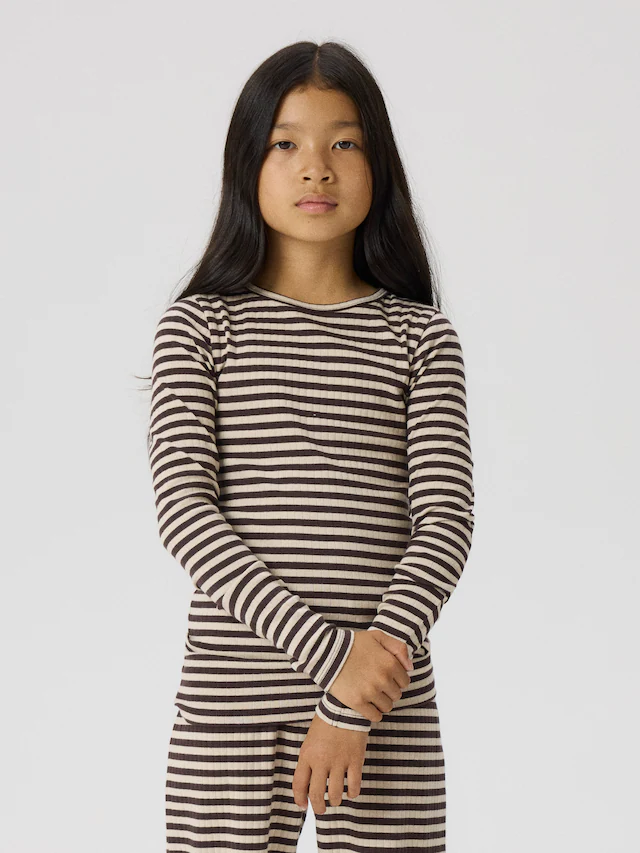 Name It Langarmshirt »NKFSURAJA XSL LS TOP NOOS« toller Ringel-Look in gerippter Qualität